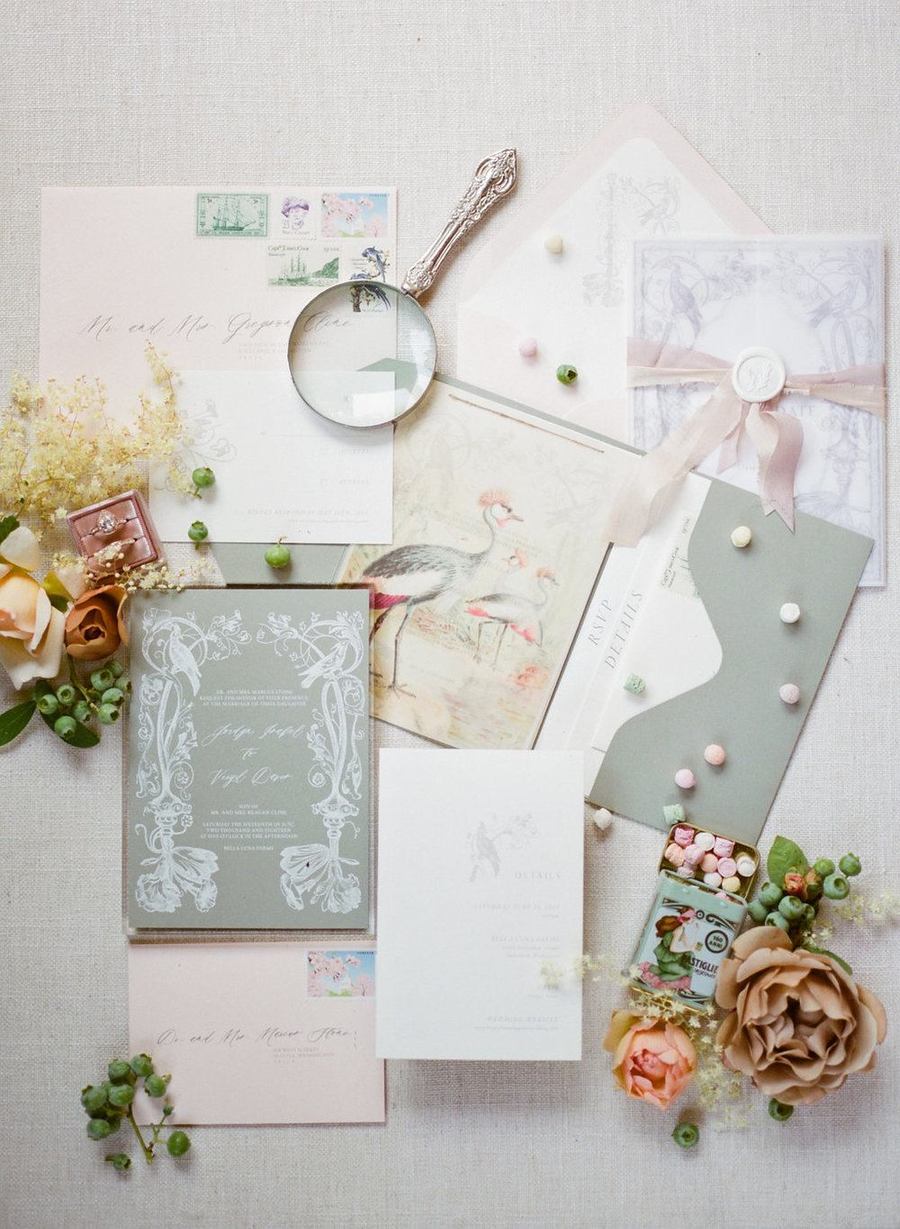 Blush Berry Wedding Vintage Garden 01