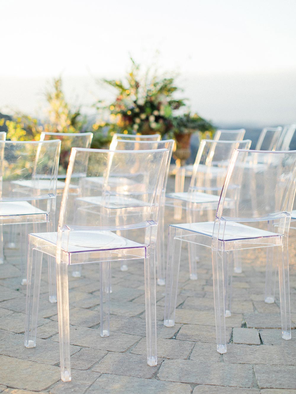 lucite wedding ceremony chairs